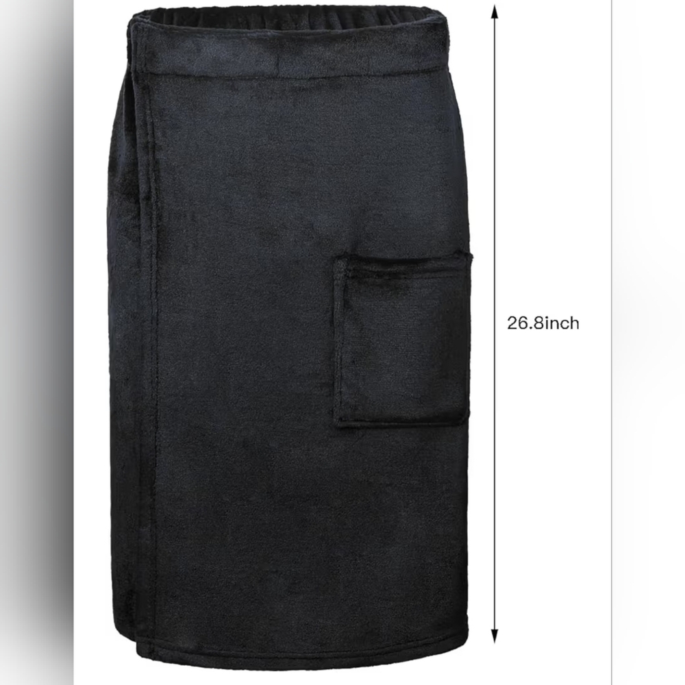 NWOT Amazon Men's Black Towel Wrap - Picture 5 of 6